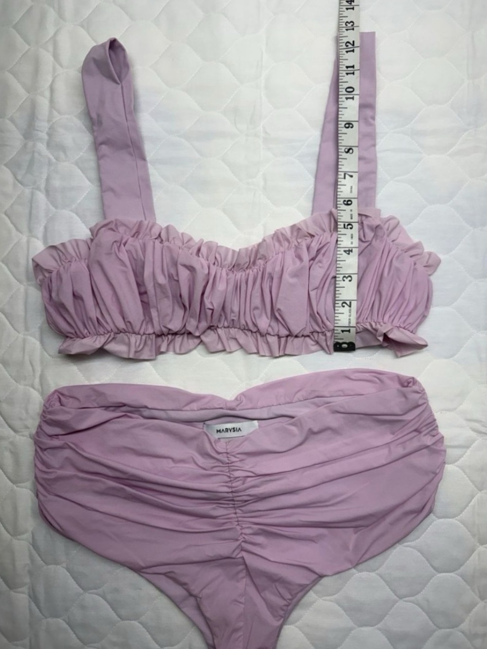 Marysia Ruched Ruffle Bikini - Lilac - Picture 3 of 6